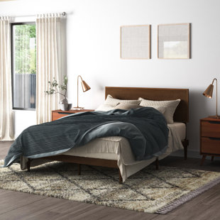 Wood mid deals century platform bed